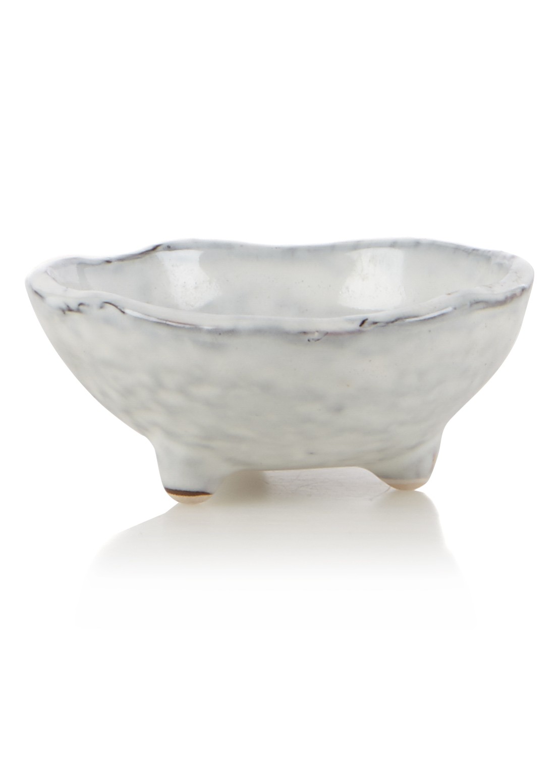 Broste Copenhagen Nordic Sand kom van aardewerk 9 cm - voorkant lichtgrijs