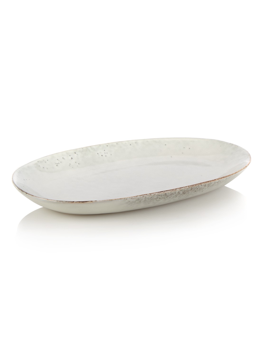 Broste Copenhagen Nordic Sand serveerschaal 31 cm - voorkant lichtgrijs