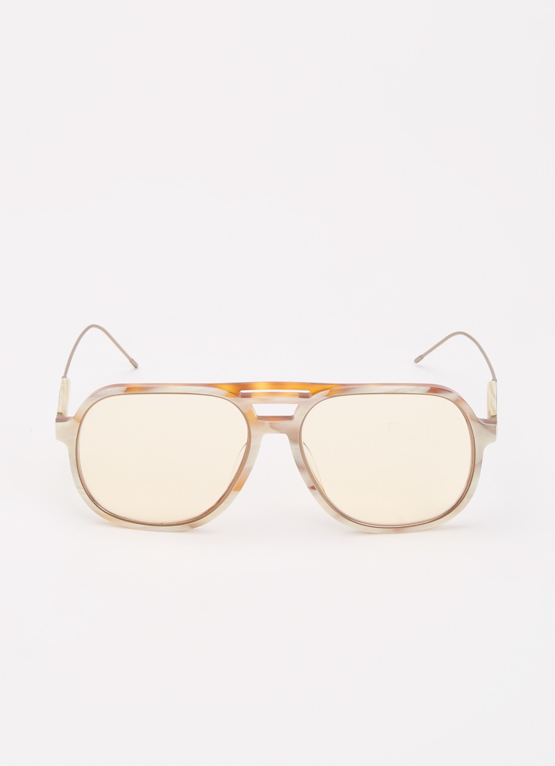 Brunello Cucinelli Piloten zonnebril BC4022S - detail beige