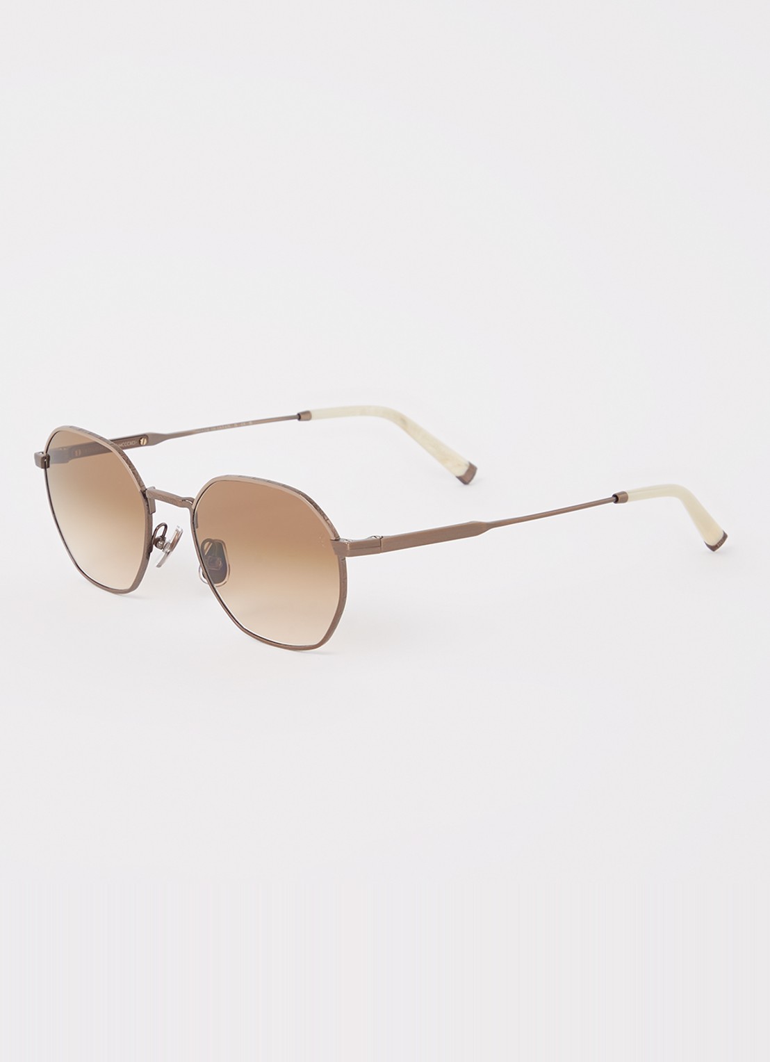 Brunello Cucinelli Retro zonnebril BC2003ST - voorkant lichtbruin