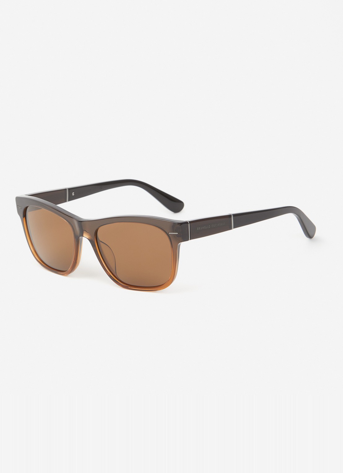 Brunello Cucinelli Wayfarer zonnebril gepolariseerd BC4003SM - voorkant bruin