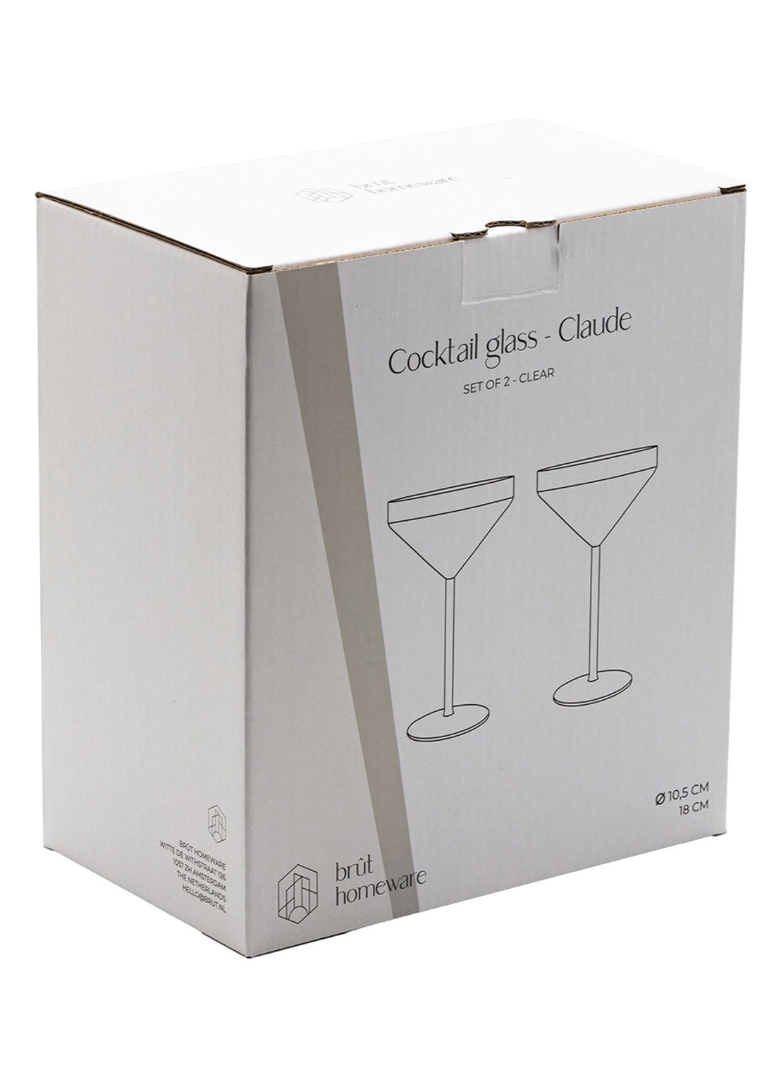 Brût Homeware Claude cocktailglas set van 2 - detail 3 transparant