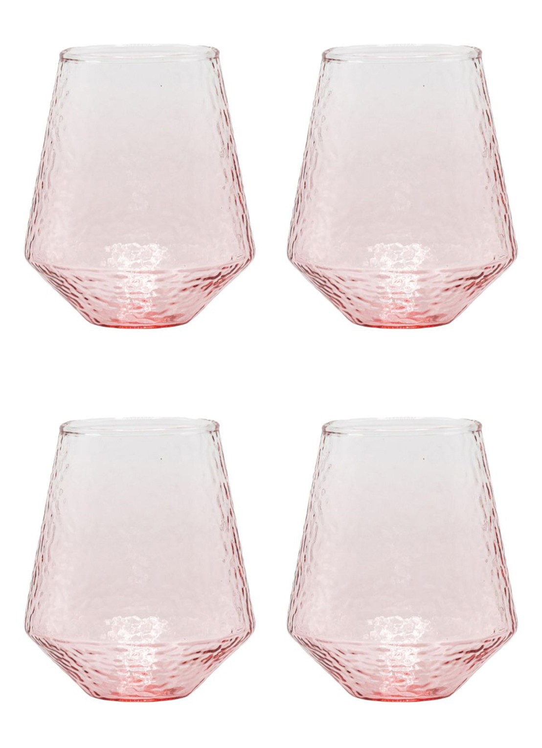 Brût Homeware Claude glas set van 4 - voorkant roze