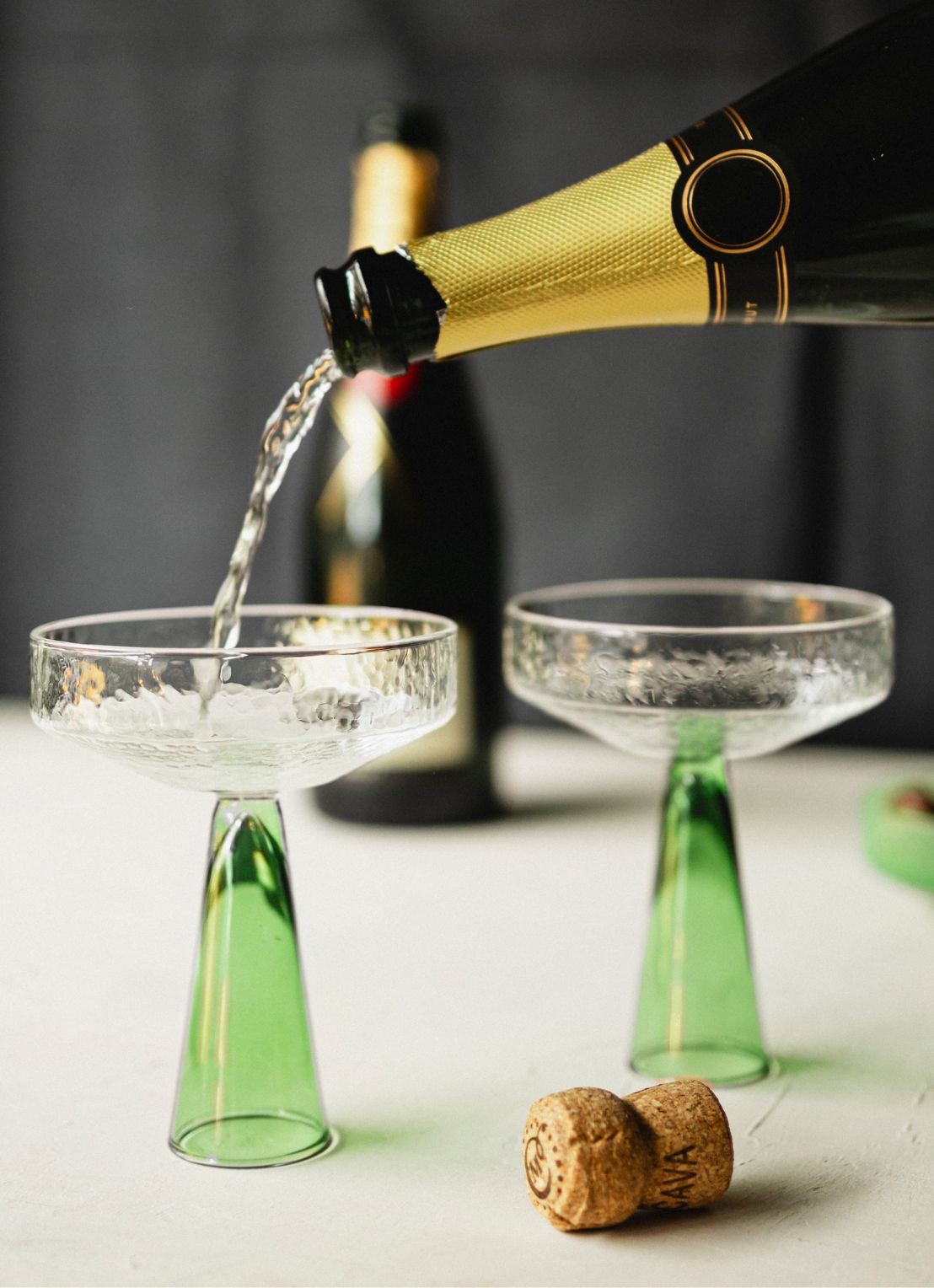 Brût Homeware Coupe glas 22,5 cl set van 2  - detail 5 groen