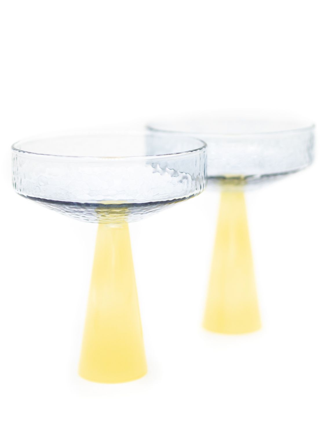 Brût Homeware Coupe glas 22,5 cl set van 2  - voorkant 7 geel
