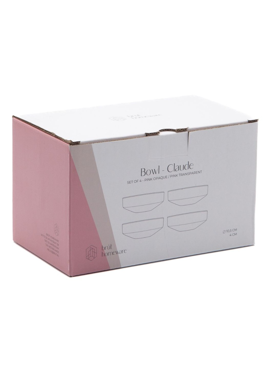 Brût Homeware Kom 10,5 cm set van 4 - detail 3 roze
