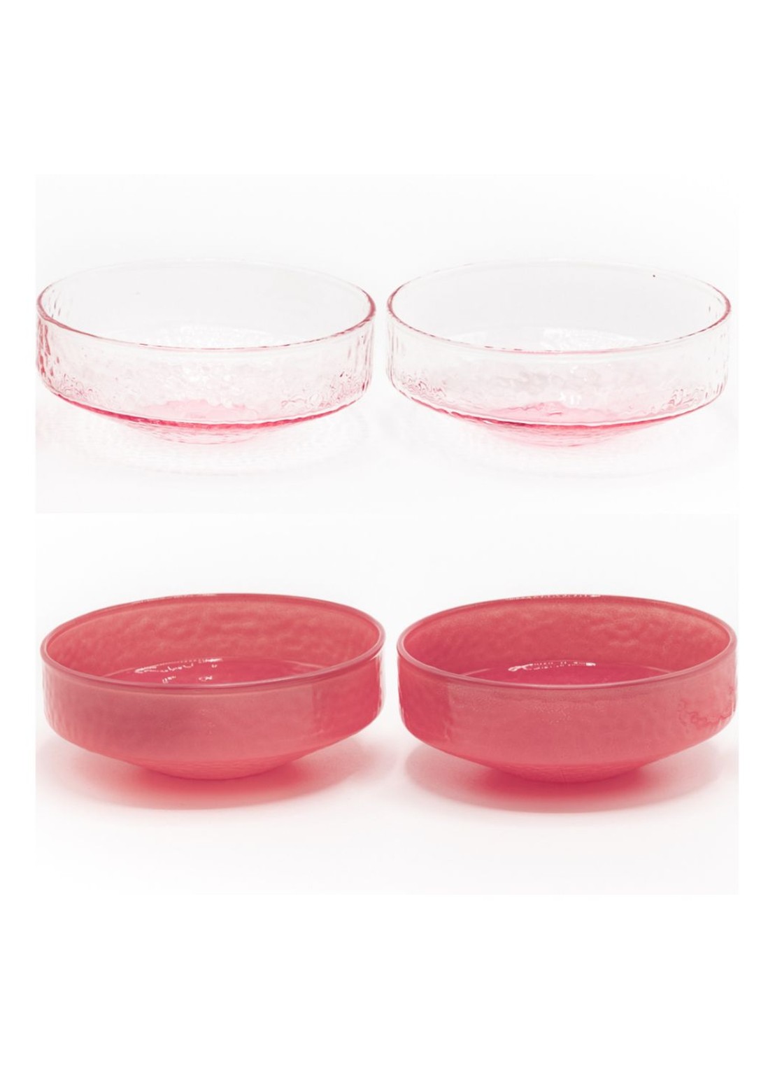 Brût Homeware Kom 10,5 cm set van 4 - voorkant 2 roze