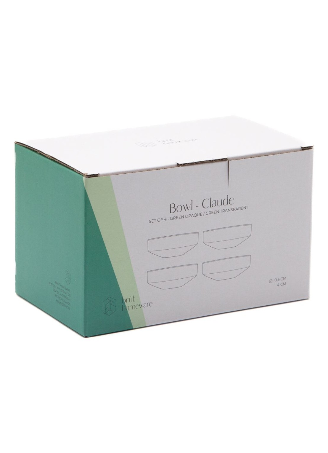 Brût Homeware Kom 10,5 cm set van 4 - detail 3 groen
