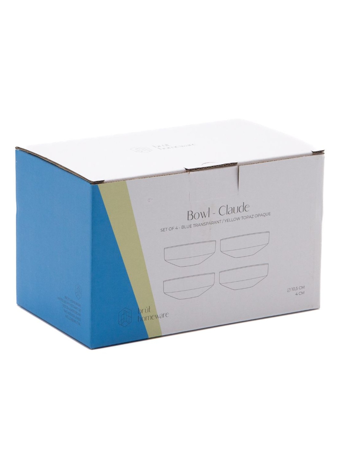Brût Homeware Kom 10,5 cm set van 4 - detail 3 geel
