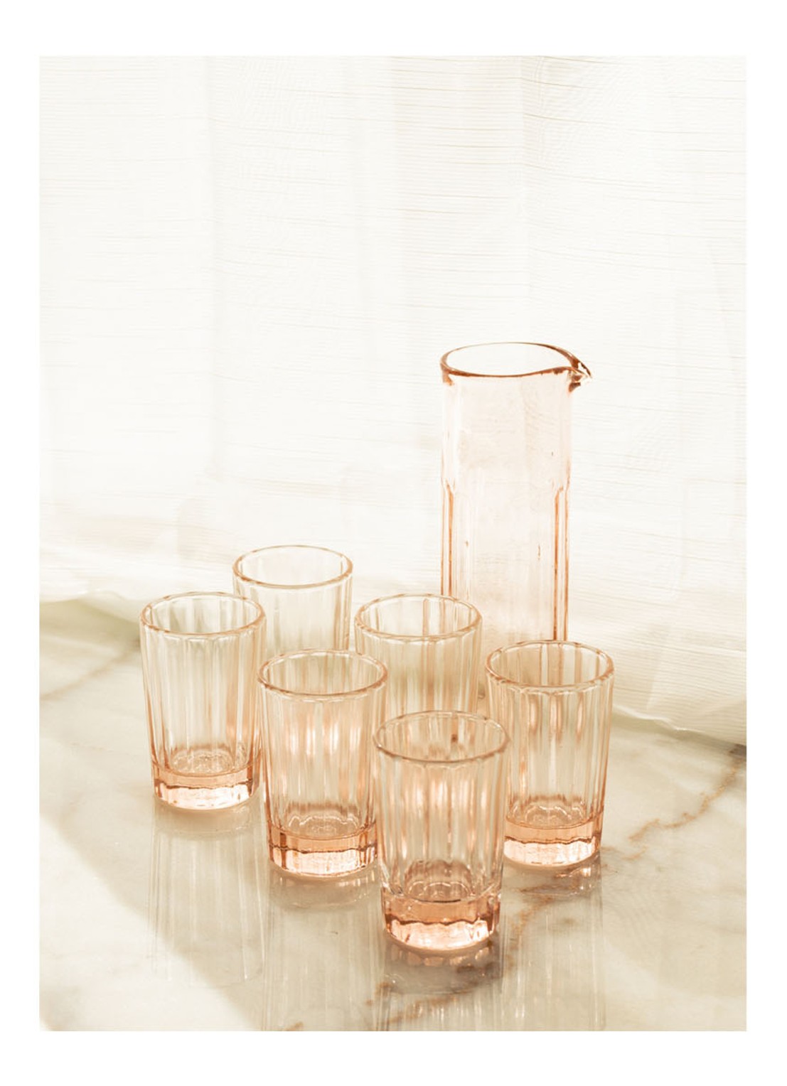 Brût Homeware Reed karaf 1 liter - voorkant 2 lichtroze
