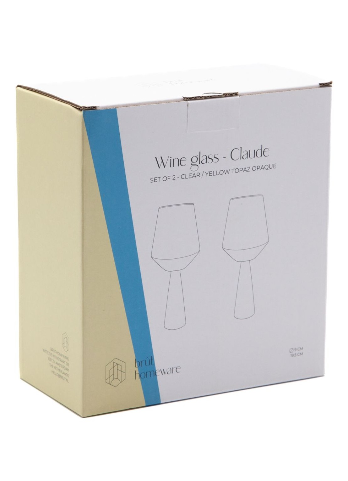 Brût Homeware Wijnglas 40 cl set van 2 - detail 3 geel