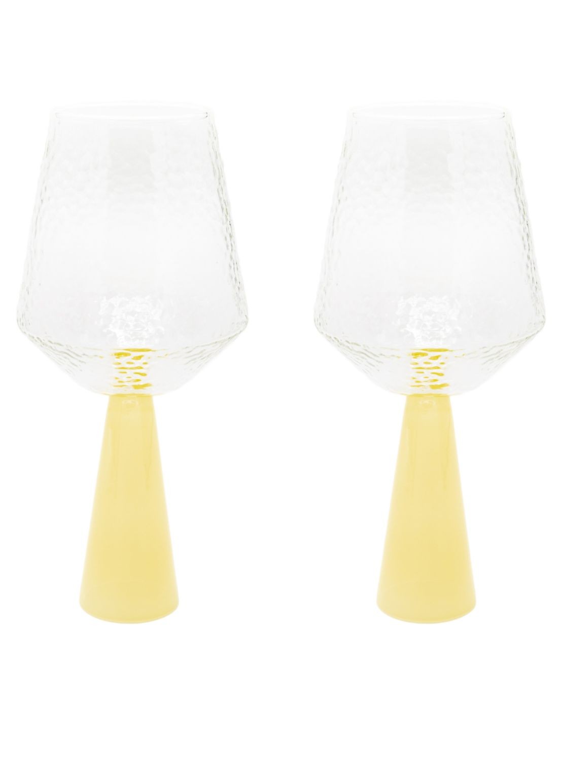 Brût Homeware Wijnglas 40 cl set van 2 - voorkant geel