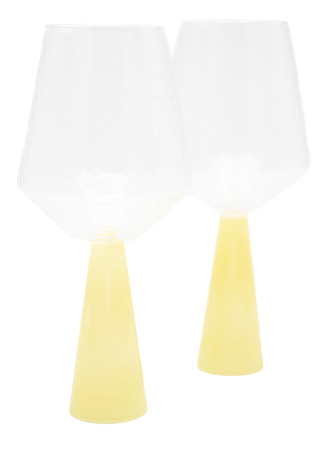 Brût Homeware Wijnglas 40 cl set van 2 - voorkant 2 geel