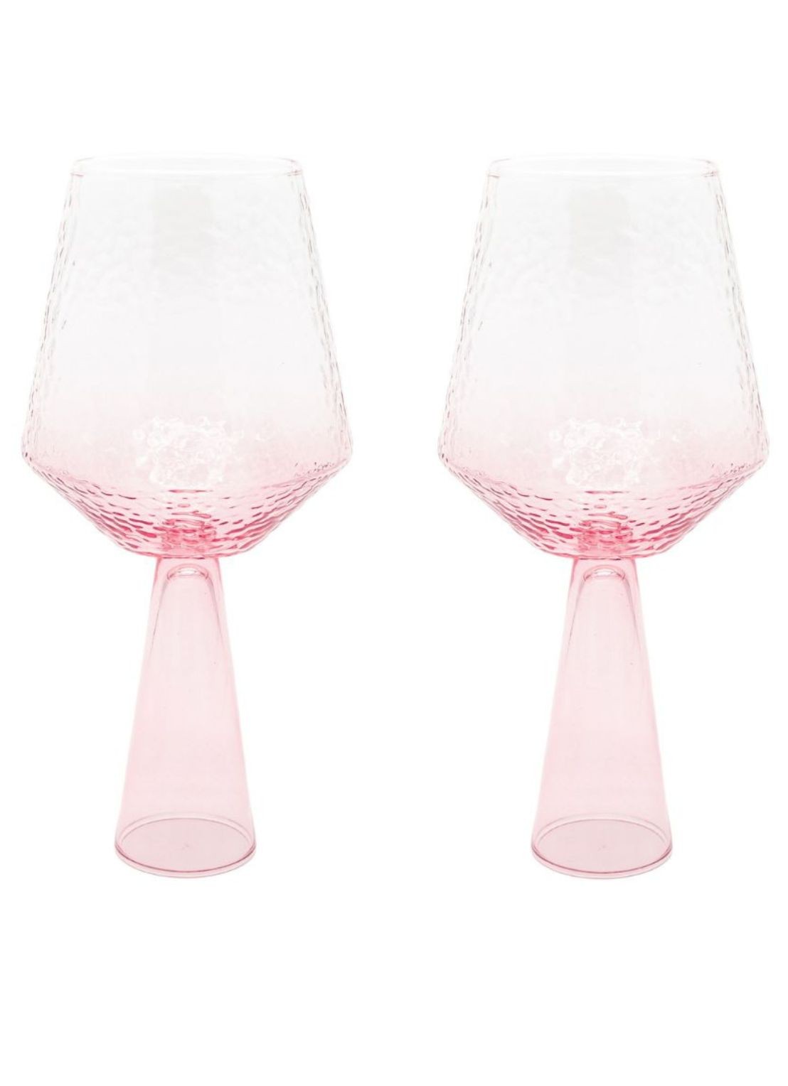 Brût Homeware Wijnglas 40 cl set van 2 - voorkant roze