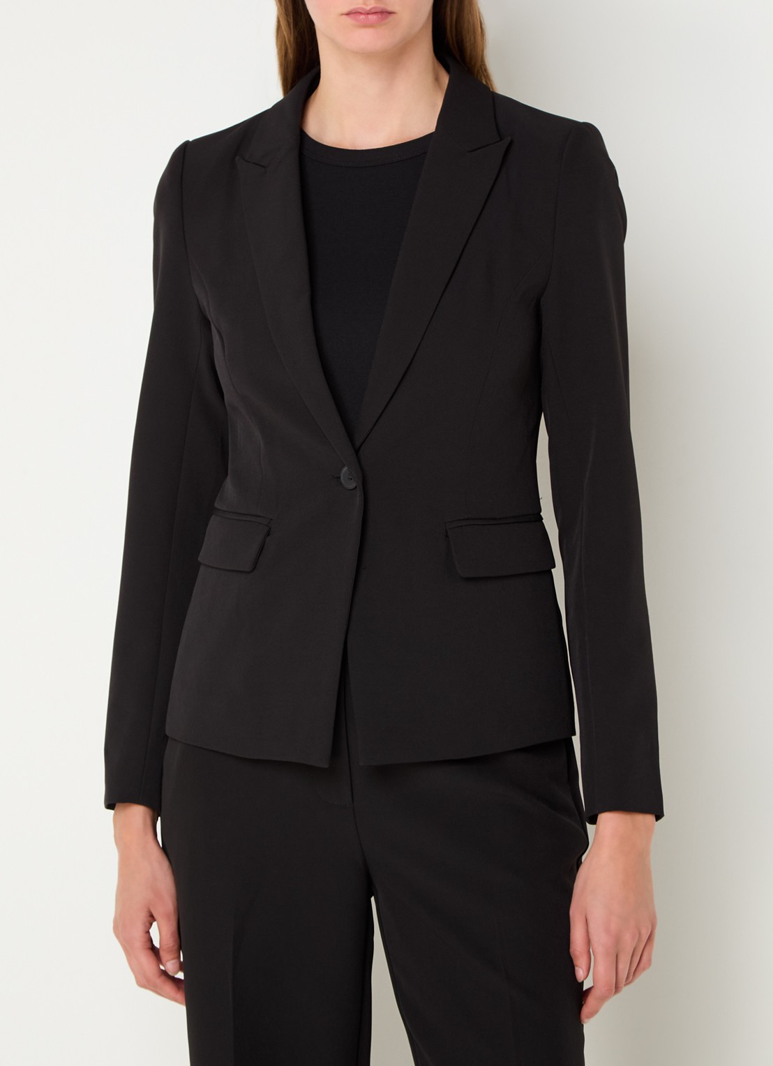Bruuns Bazaar Alberte blazer met klepzakken - detail 2 zwart
