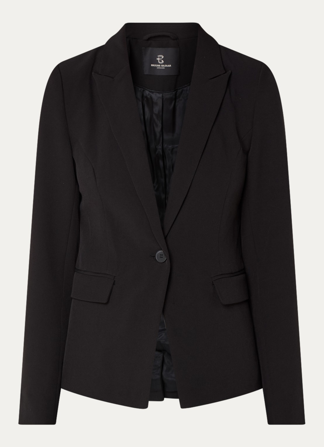 Bruuns Bazaar Alberte blazer met klepzakken - voorkant 3 zwart