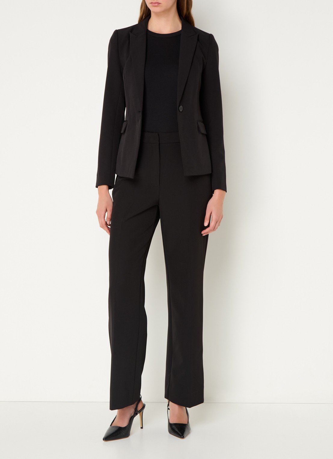 Bruuns Bazaar Alberte blazer met klepzakken - voorkant 4 zwart