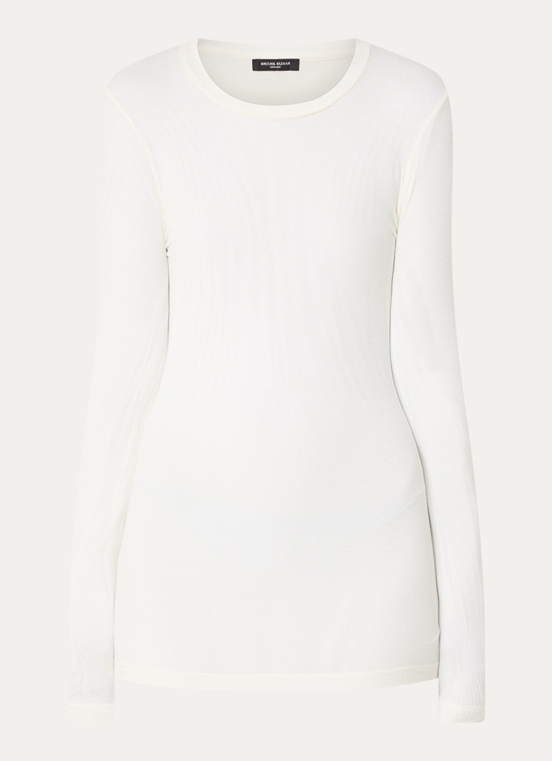 Bruuns Bazaar AngelaBB semi-transparante longsleeve in wolblend - voorkant gebroken wit