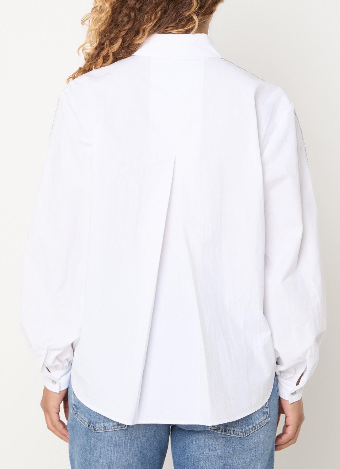 Bruuns Bazaar ChelyoBBLure blouse met kralendecoratie - achterkant 4 khaki