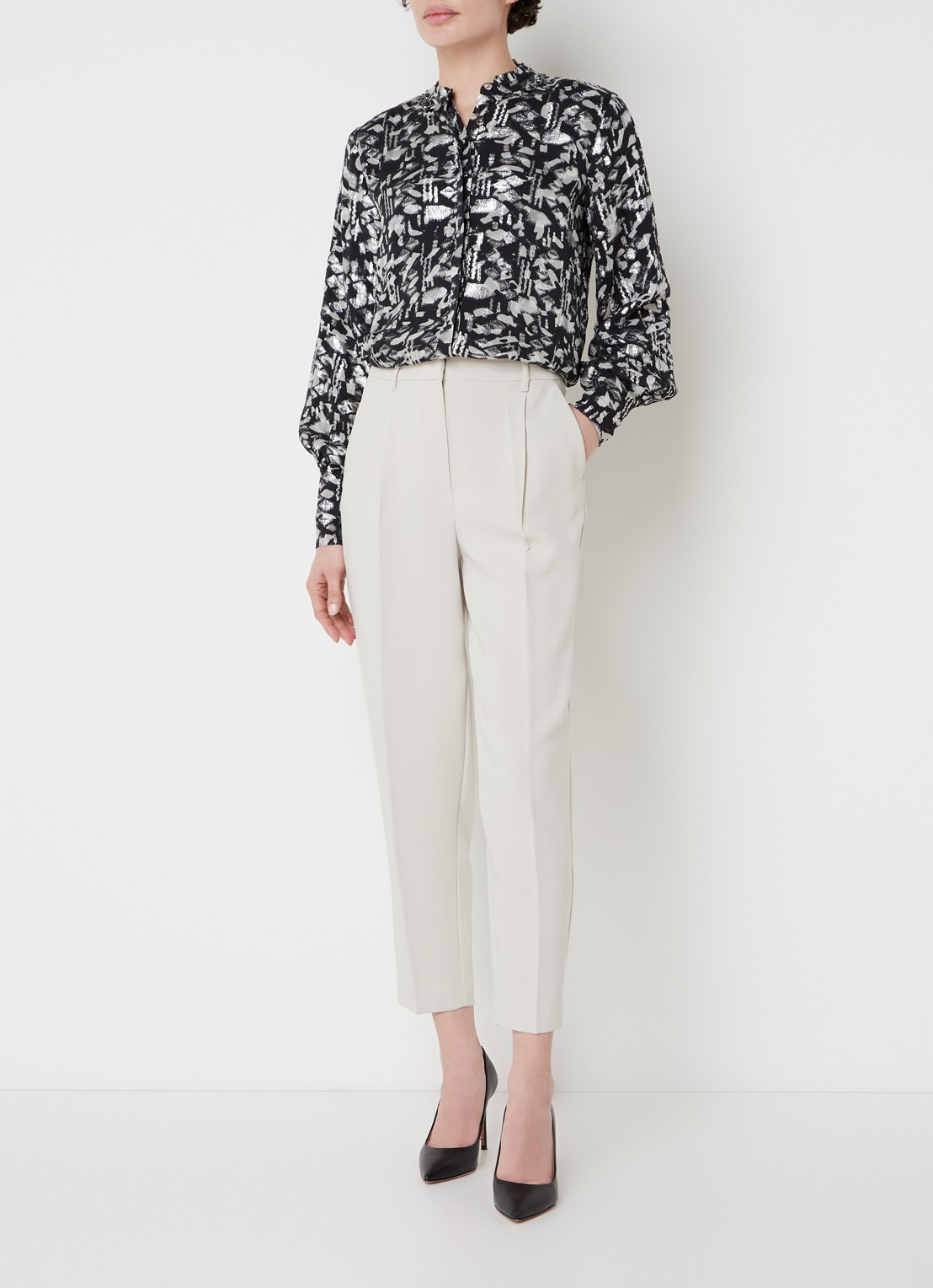 Bruuns Bazaar CindySus Dagny pants - voorkant 3 gebroken wit