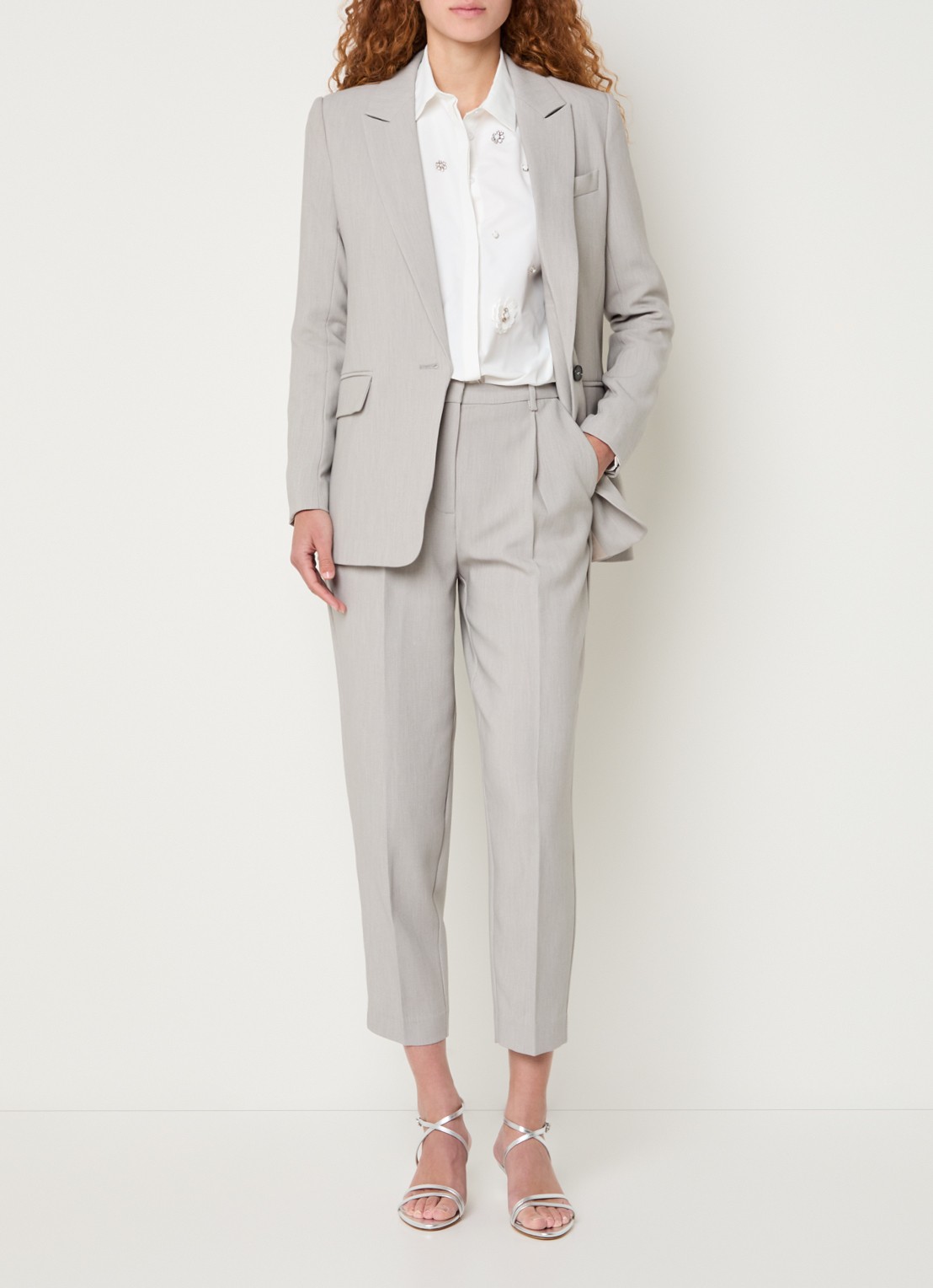 Bruuns Bazaar CindySus Dagny pants - voorkant 2 lichtgrijs