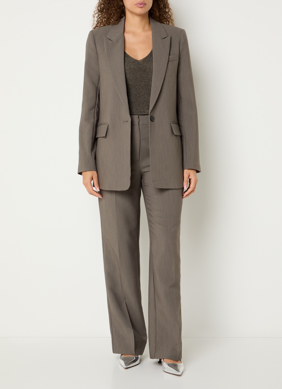 Bruuns Bazaar CindySus Frida blazer - voorkant 4 zand