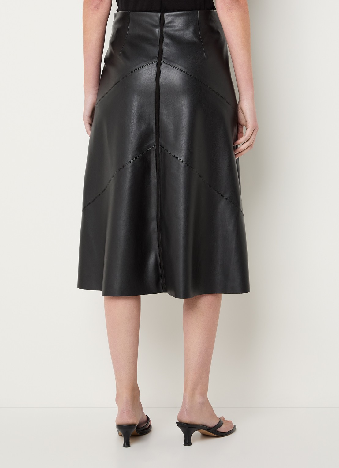 Bruuns Bazaar Eleen midi rok met blinde ritssluiting - achterkant 4 zwart