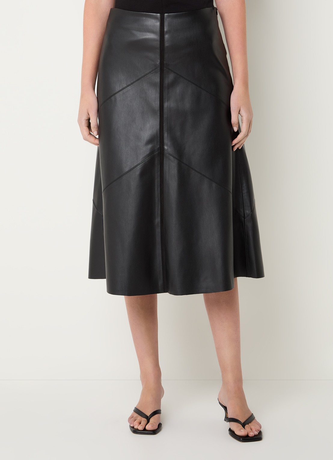 Bruuns Bazaar Eleen midi rok met blinde ritssluiting - detail 3 zwart