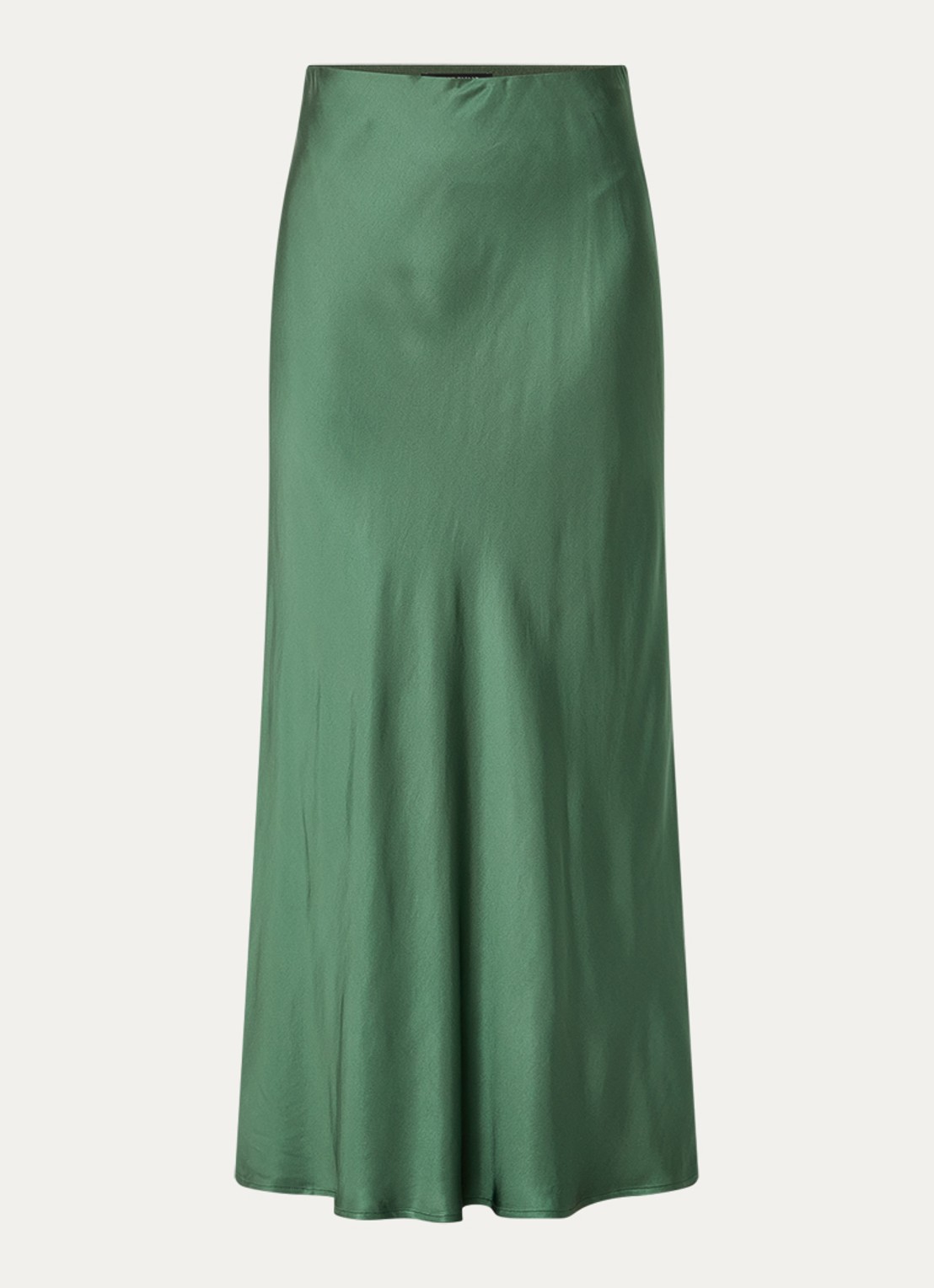 Bruuns Bazaar High waist maxi rok van satijn - voorkant 3 groen
