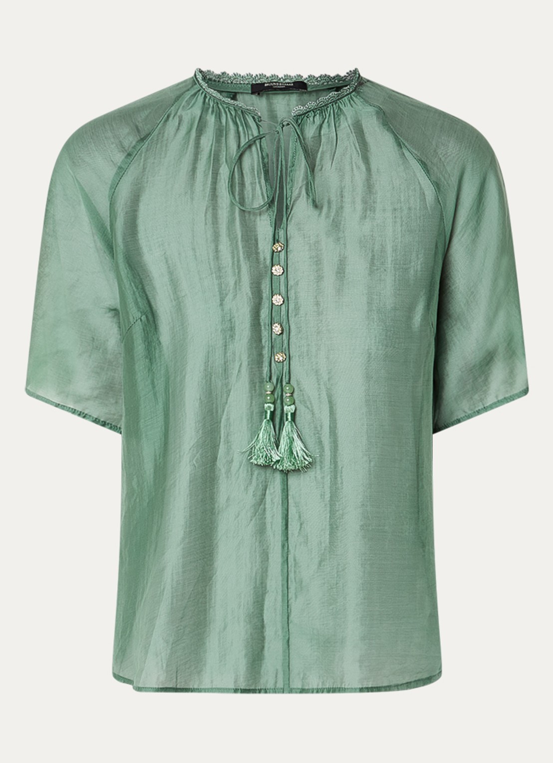Bruuns Bazaar Karlya tuniek met vlindermouw - voorkant groen