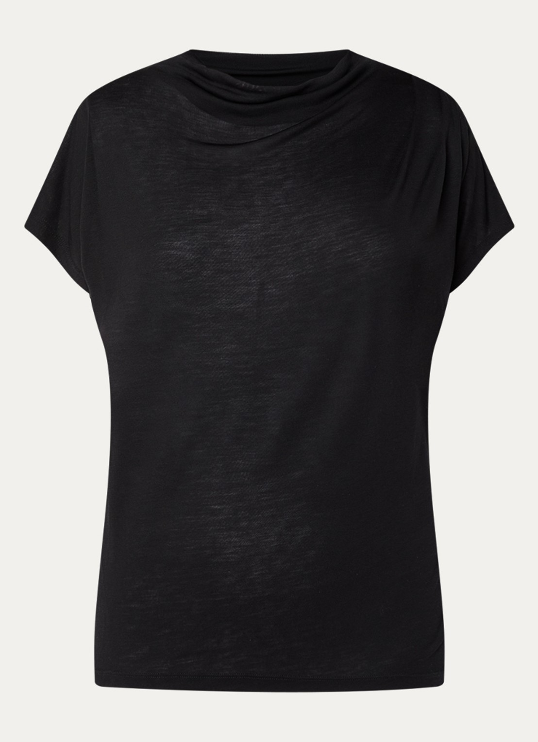 Bruuns Bazaar KatkaBBGinae top  met plooidetail  - voorkant 2 zwart