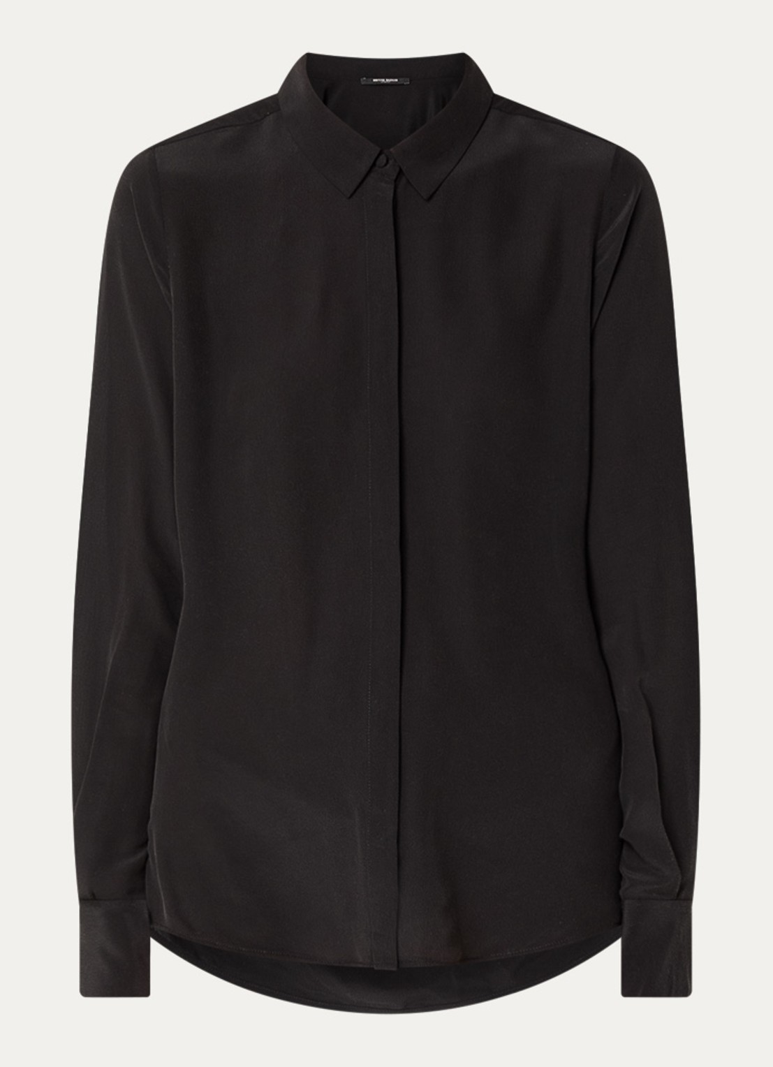 Bruuns Bazaar Lillie Corinna blouse van zijde - voorkant zwart