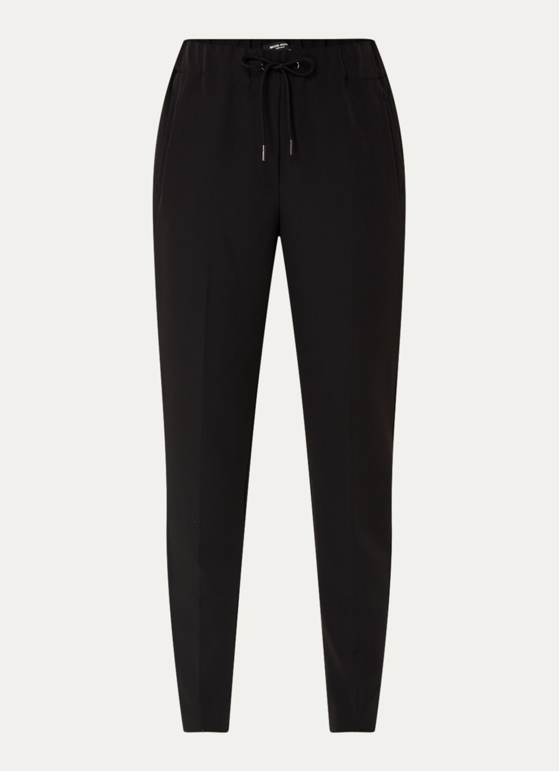 Bruuns Bazaar Liwa high waist tapered fit chino met steekzakken - voorkant zwart