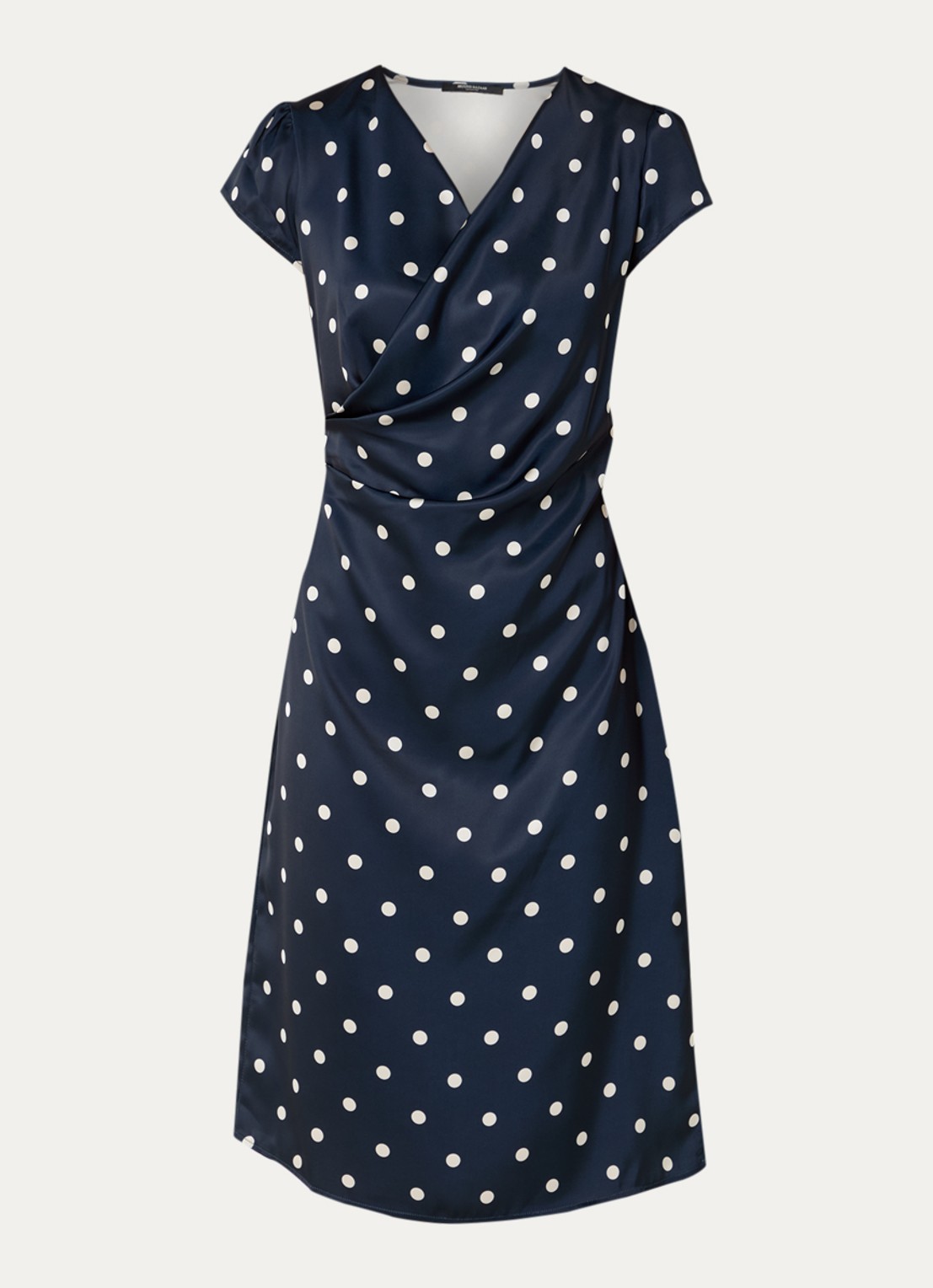 Bruuns Bazaar MatzaBBNeema midi jurk met stippenprint - voorkant 3 donkerblauw
