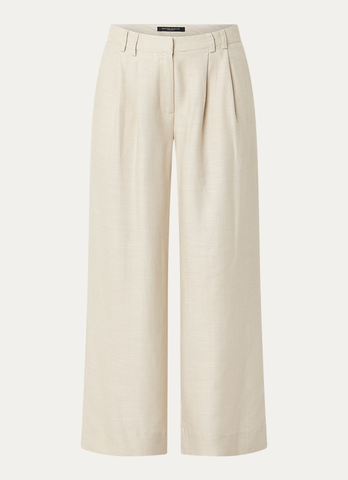 Bruuns Bazaar Mid waist loose fit pantalon met steekzakken - voorkant gebroken wit
