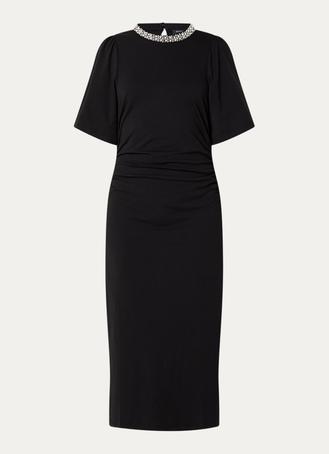 Bruuns Bazaar Nathala maxi jurk met split  - voorkant blauw