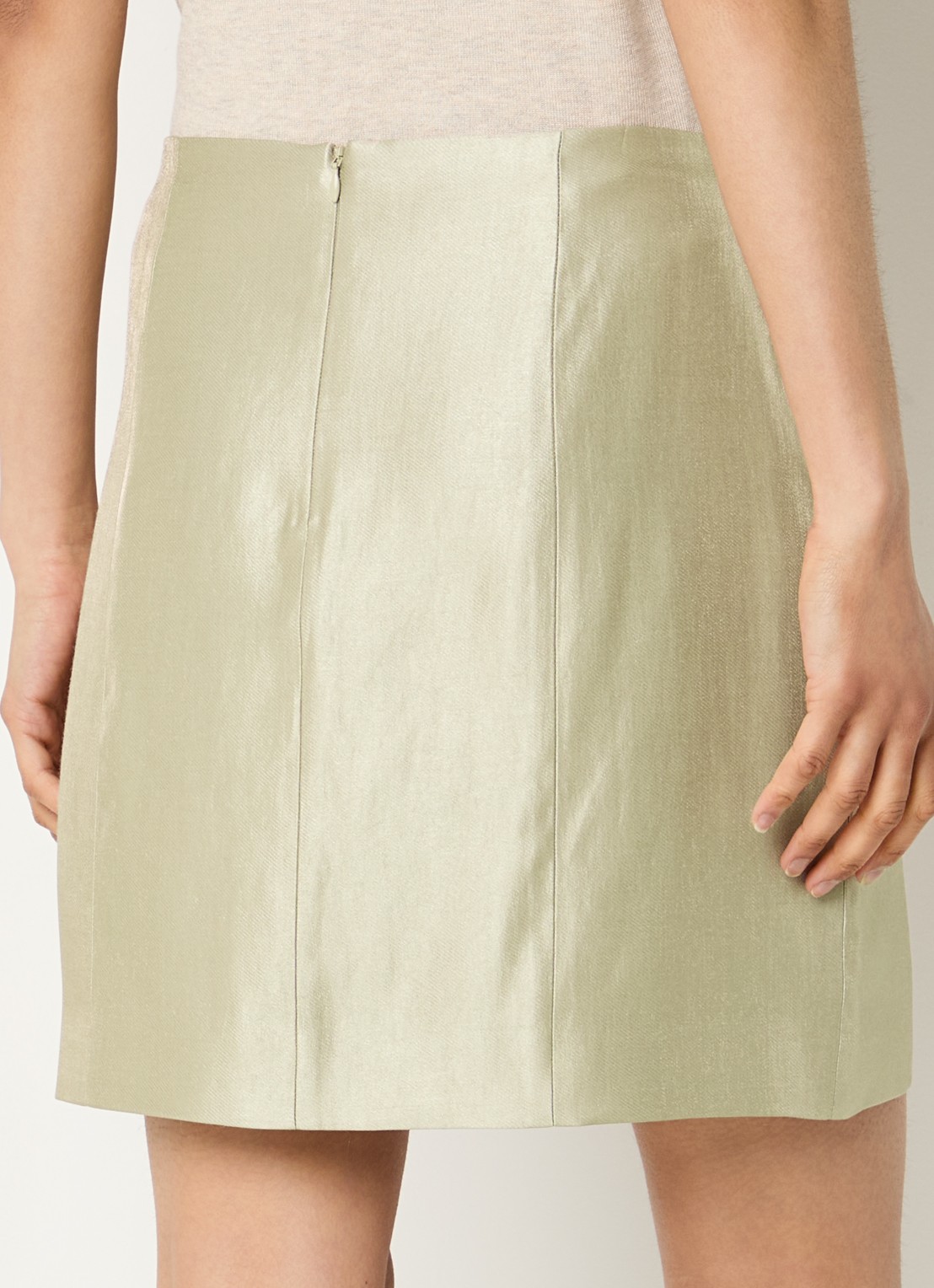 Bruuns Bazaar Sussan mini rok met metallic finish - achterkant goud
