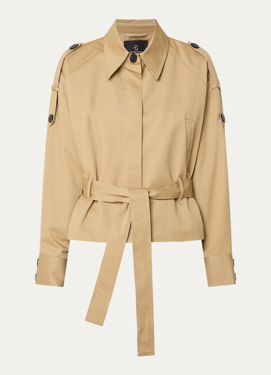Bruuns Bazaar Tilia trenchcoat met steekzakken - voorkant 3 camel