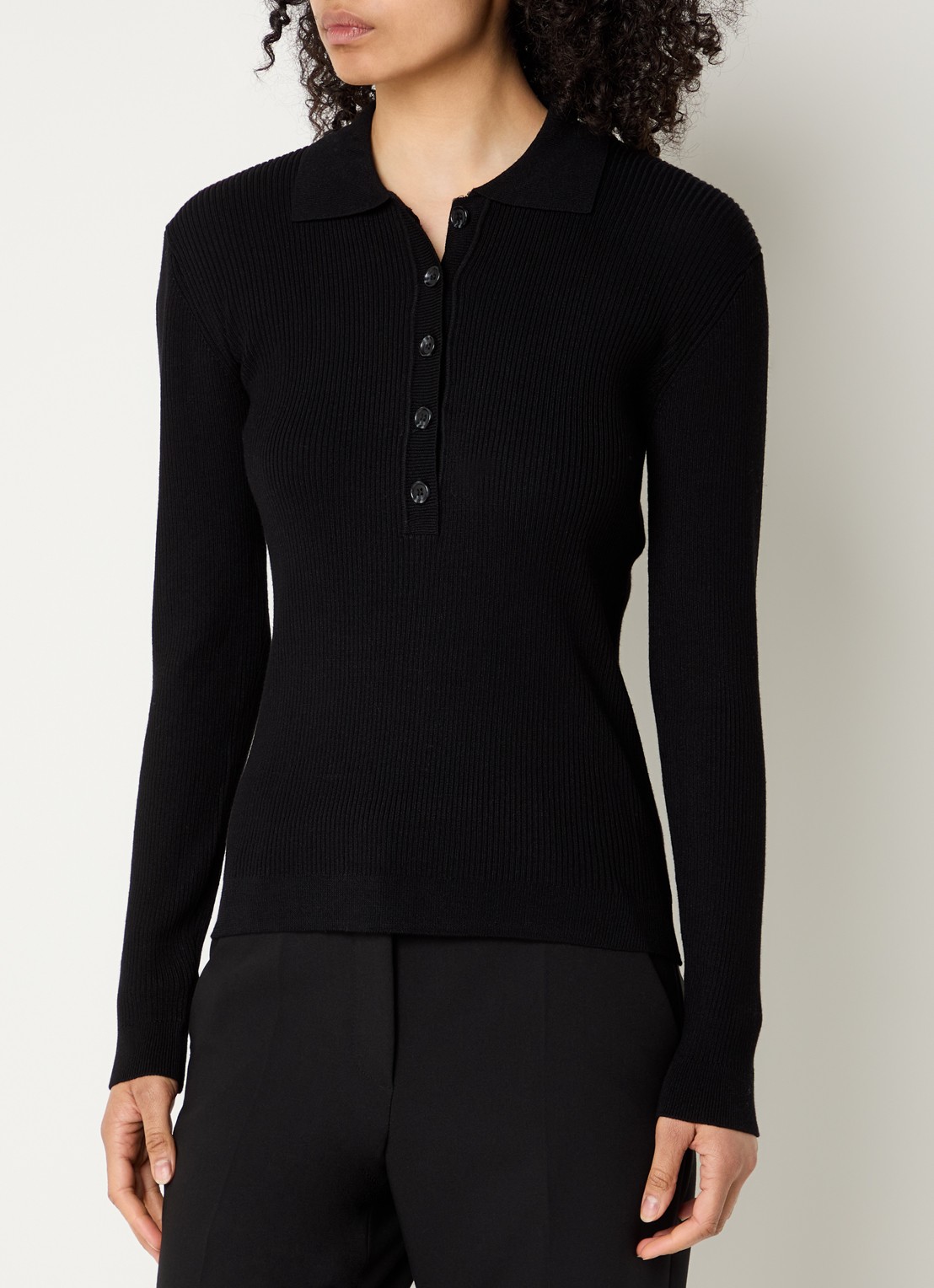 Bruuns Bazaar Top met knoopsluiting - detail 4 zwart