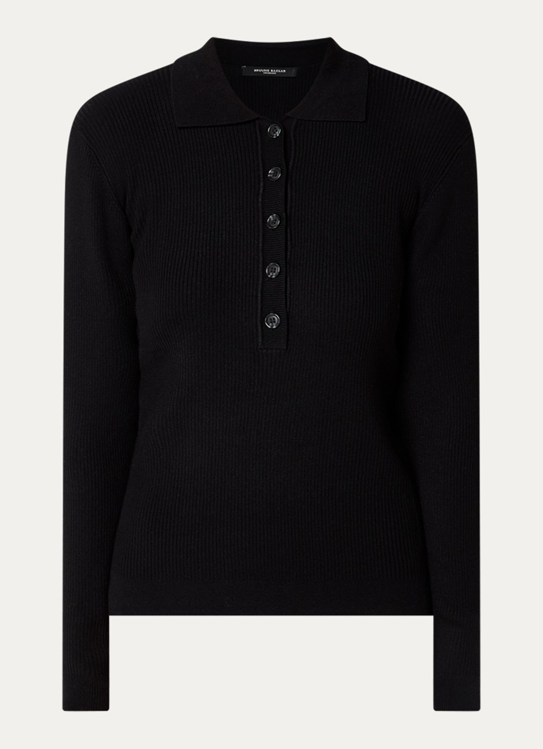 Bruuns Bazaar Top met knoopsluiting - voorkant 2 zwart
