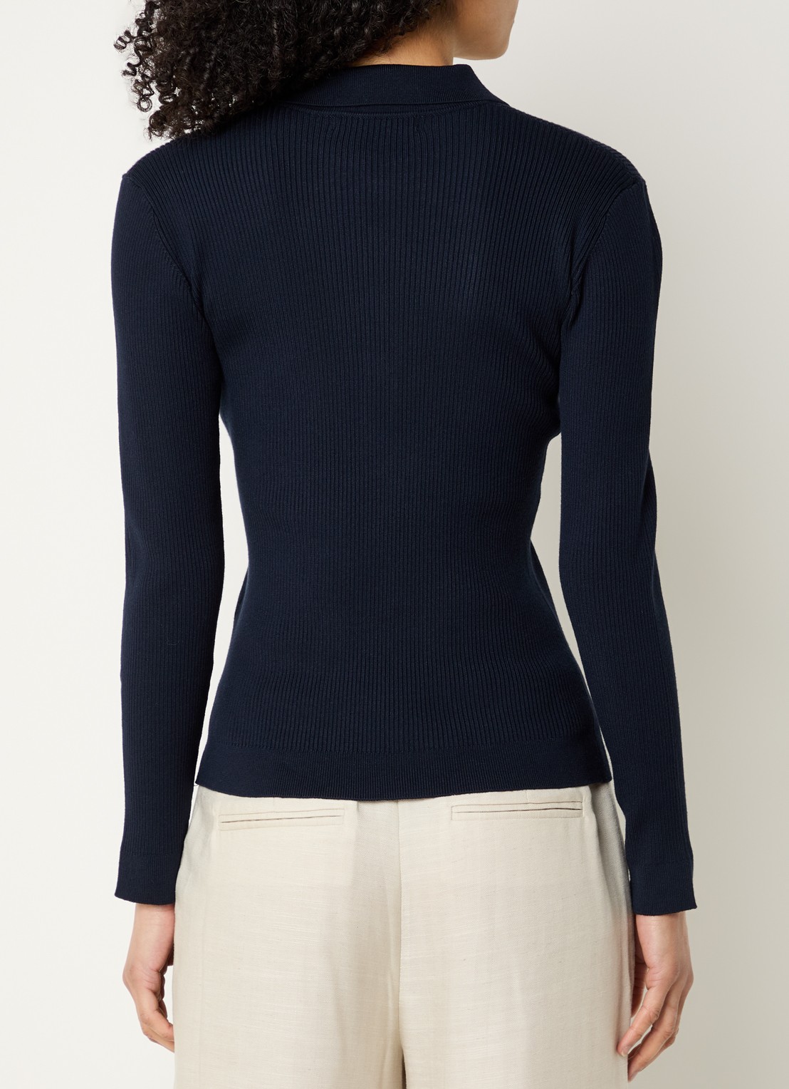 Bruuns Bazaar Top met knoopsluiting - achterkant 4 donkerblauw