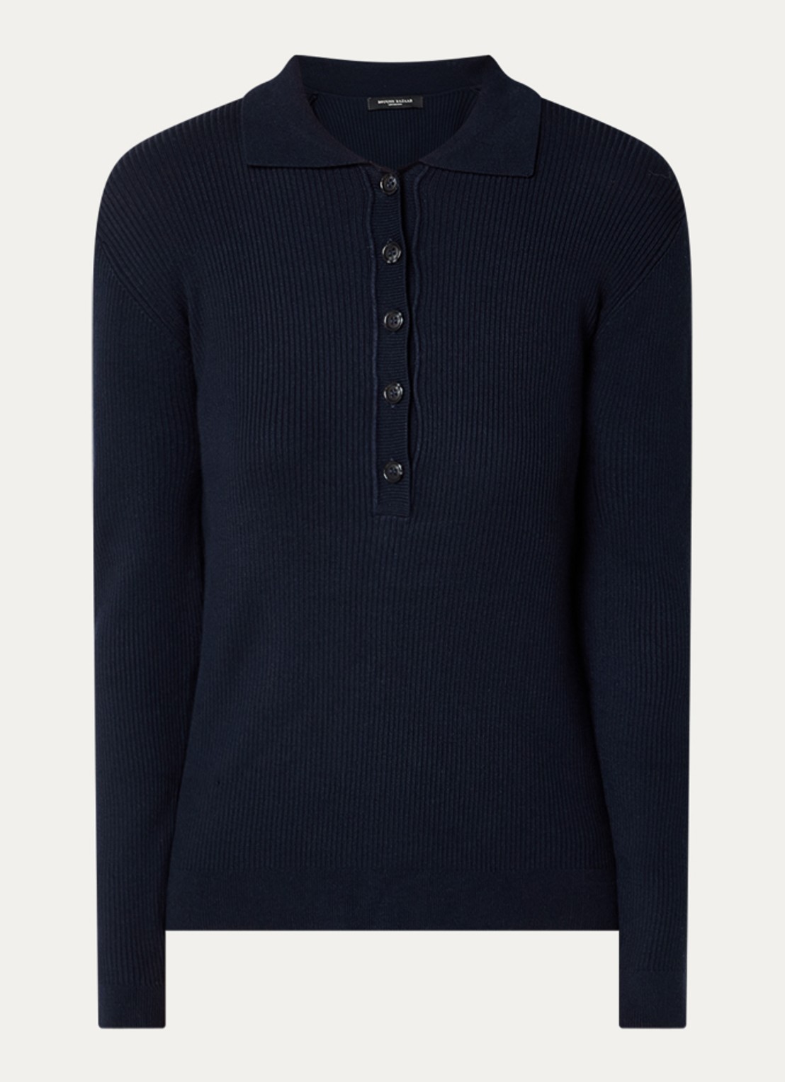 Bruuns Bazaar Top met knoopsluiting - voorkant donkerblauw