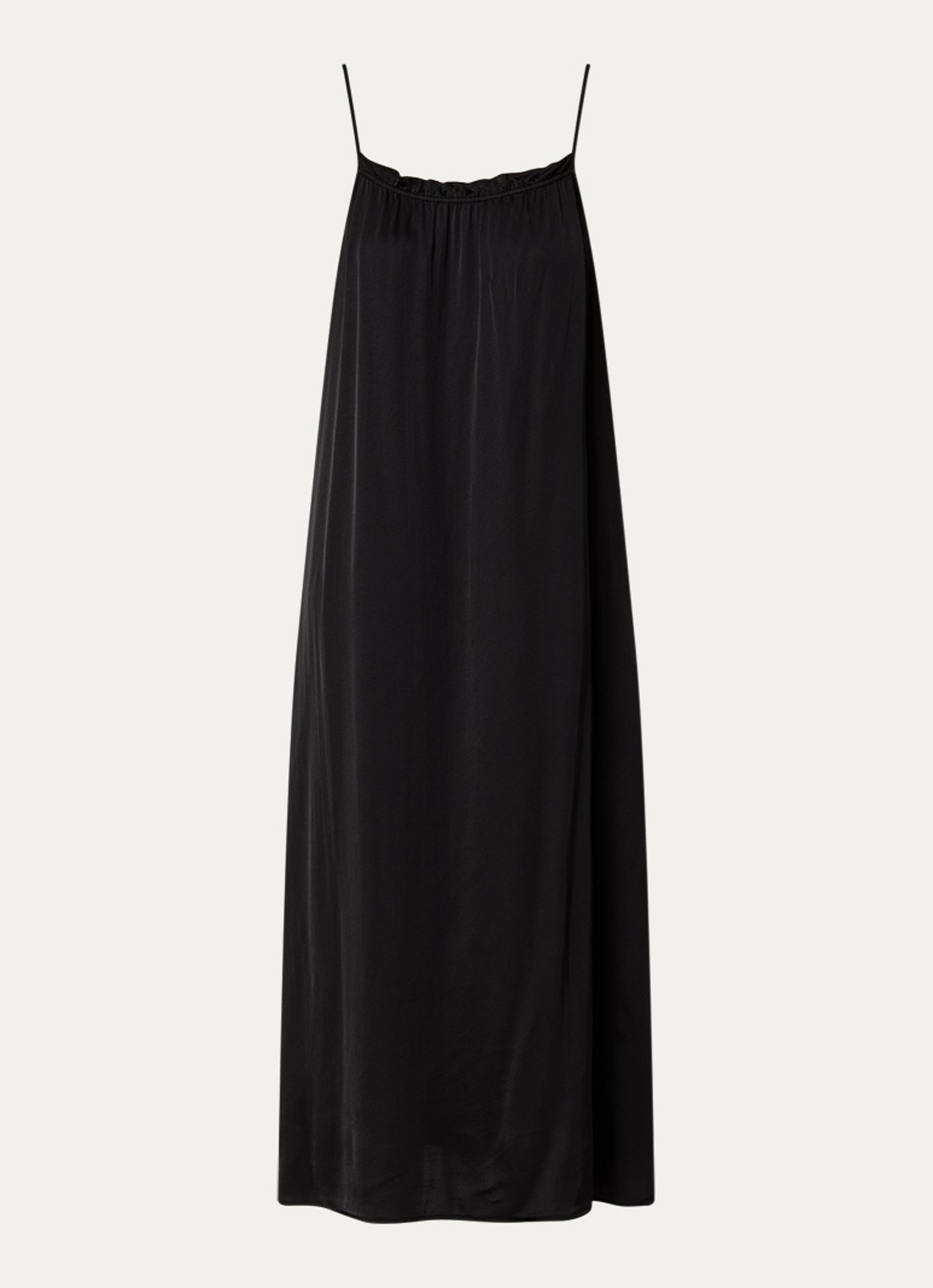 Bruuns Bazaar Tora midi jurk met steekzakken - voorkant 2 zwart
