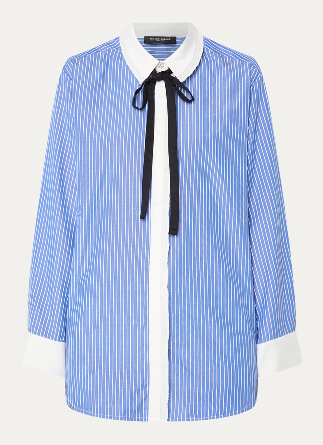Bruuns Bazaar Ziana blouse met streepprint - voorkant blauw