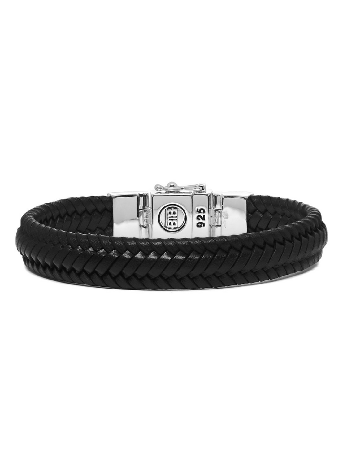 Buddha to Buddha 181BL GV D - leer Bracelet Edwin Small Gold Vermeil Black - voorkant 2 zwart