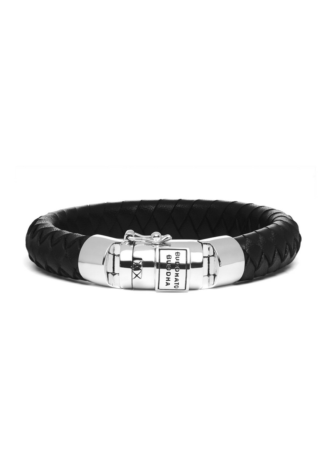 Buddha to Buddha 544BL GV E - leer Bracelet Ben Gold Vermeil Black - voorkant zwart