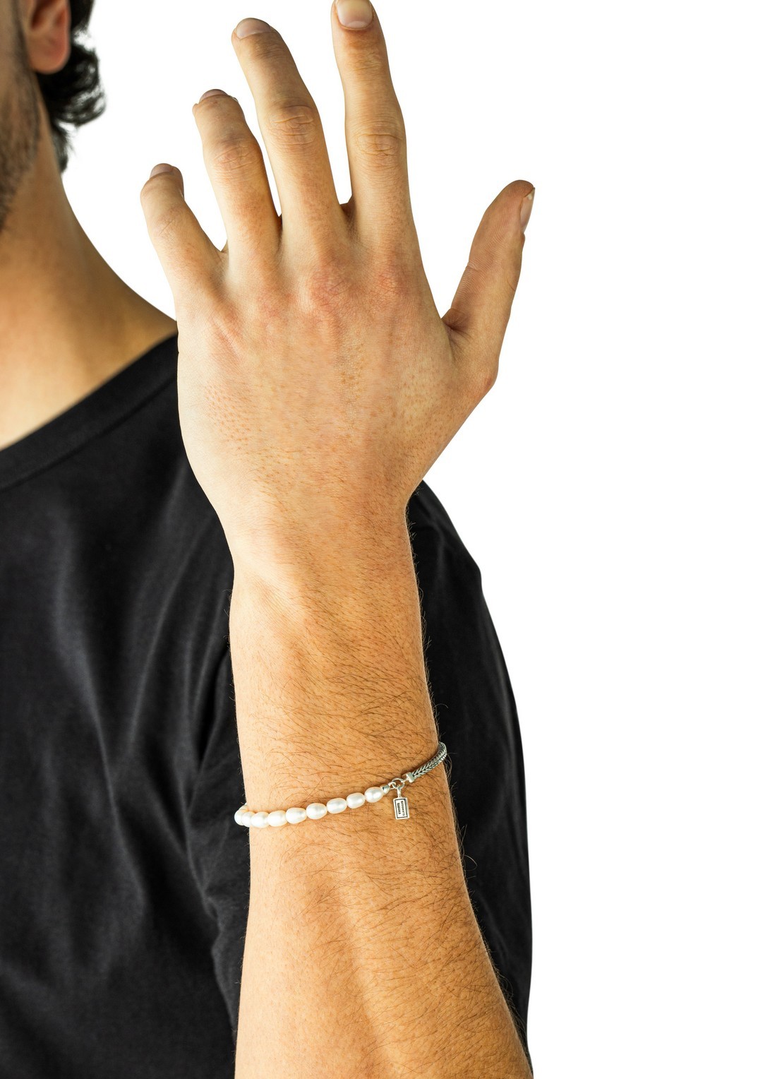 Buddha to Buddha Barbara armband van zilver met zoetwaterparel - detail 5 zilver