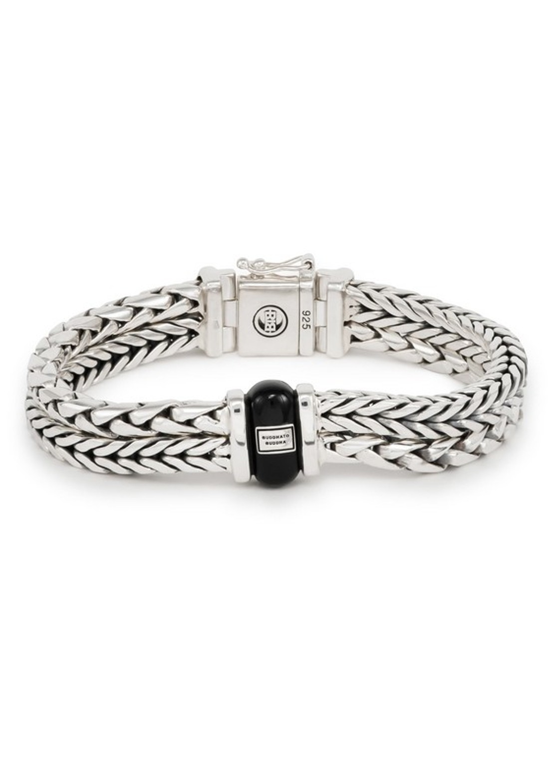 Buddha to Buddha Barbara/George armband van zilver met onyx - voorkant zilver