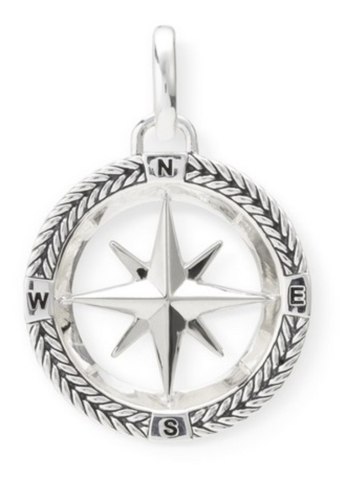 Buddha to Buddha Barbara Kompas hanger van zilver  - voorkant zilver