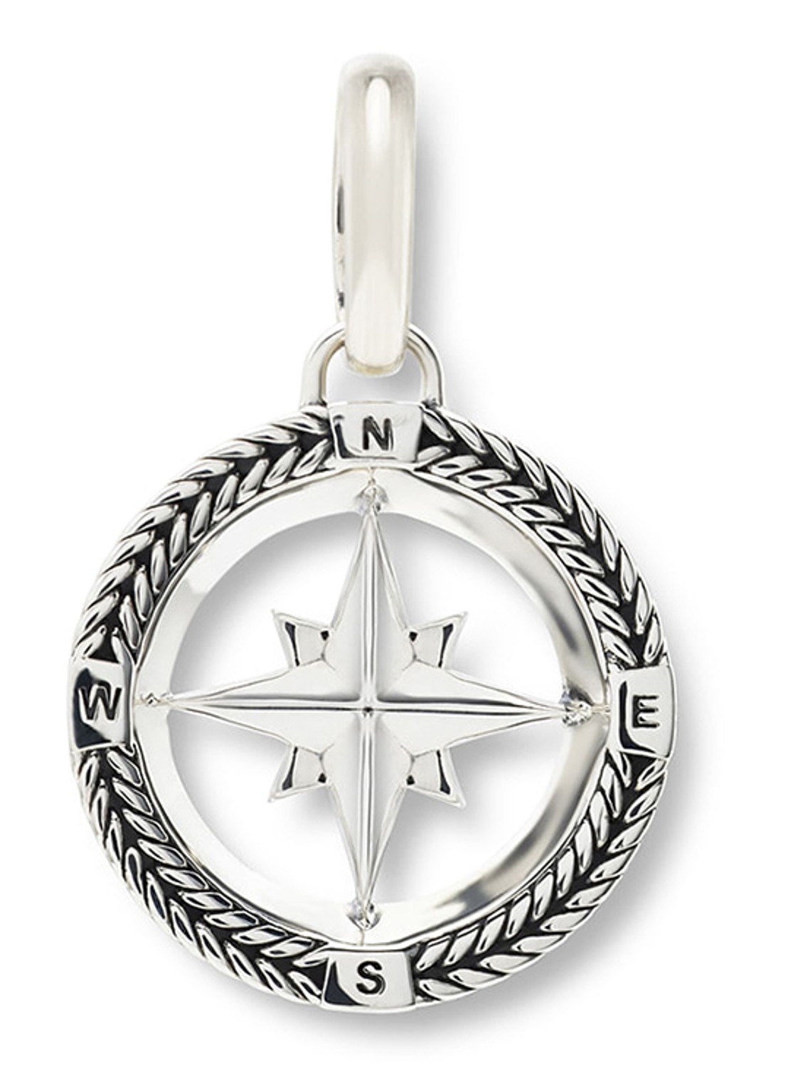 Buddha to Buddha Barbara Mini kompas hanger van zilver - voorkant goud